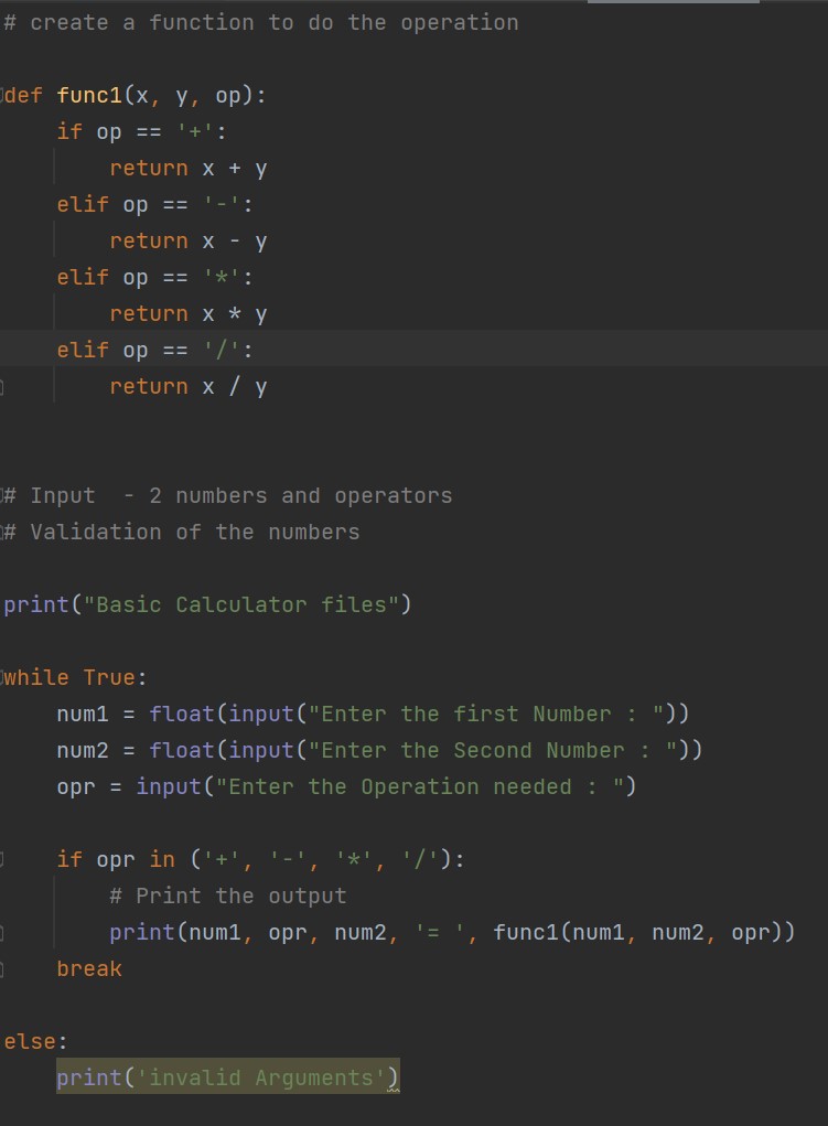 basic_calculator_function